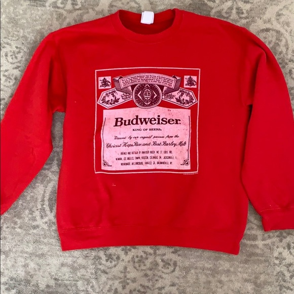 Junk Food Clothing Sweaters - Junk Food Tees Budweiser Crew Neck Sweatshirt